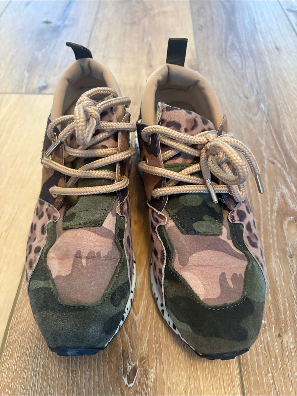 Steve Madden Kids Camouflage & Leopard Accent Sneakers - Pink, Green, Brown